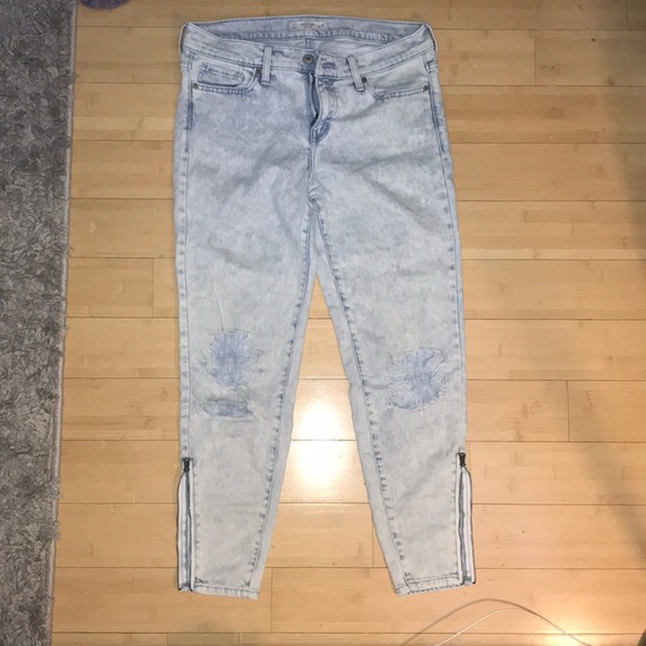 Light Wash, Distressed Abercrombie Jeans - Picture 1 of 4